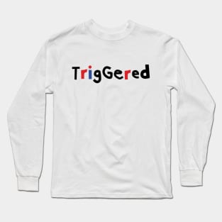 Minimal Triggered Typography Long Sleeve T-Shirt